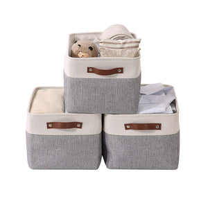 Mangata Foldable Storage Baskets, Set of 3 (16.5" x 12.6" x 9.8")