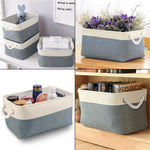 Load image into Gallery viewer, Mangata Storage Box set of 3, Canvas Fabric Storage Baskets with Handles for Cupboards, Wardrobe, Shelves, Bathroom, Clothes, Toys, Towel
