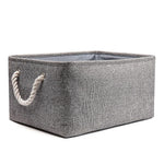Load image into Gallery viewer, grey-storage-basket-with-leather-handle
