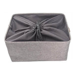 Load image into Gallery viewer, Grey Storage Basket with Leather Handle - Mangata
