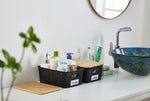 Load image into Gallery viewer, 6pcs Storage Boxes with Bamboo Lid, Imitation Rattan Plastic Storage Basket
