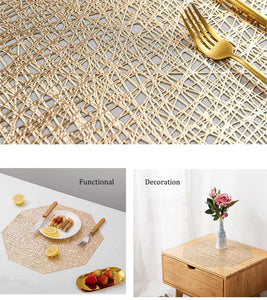 gold vinyl placemats