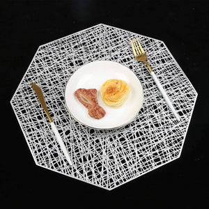 silver cut out placemats